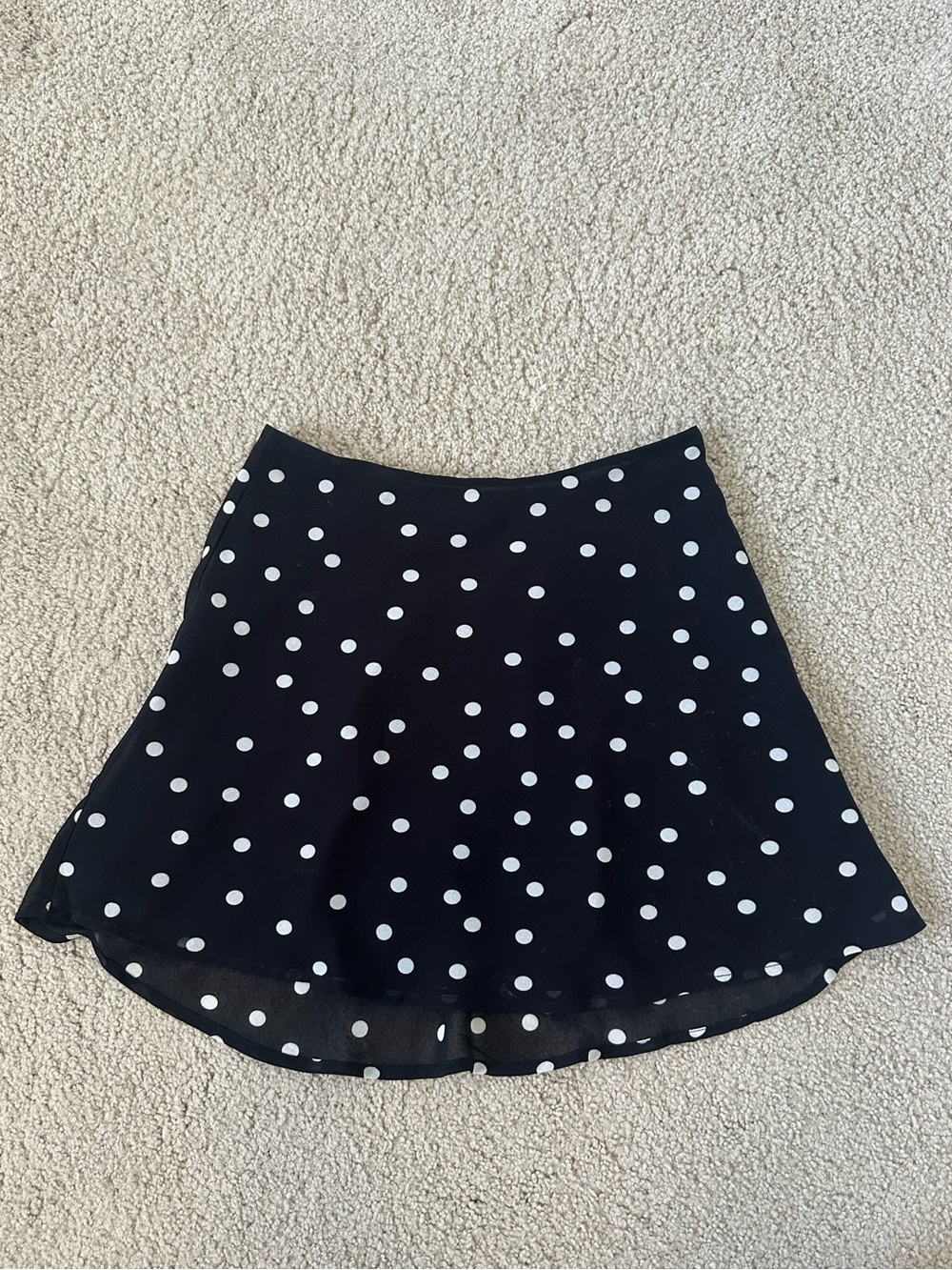 Princess Polly Black Skater Skirt with White Polka Dots